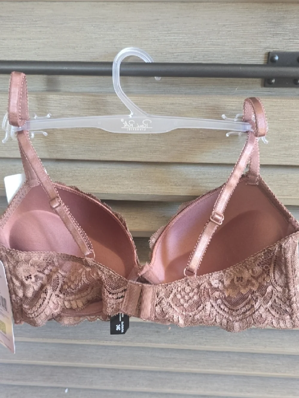 Rene Rofe Dusty Brown Lace Push-Up Bra - Picture 7 of 10